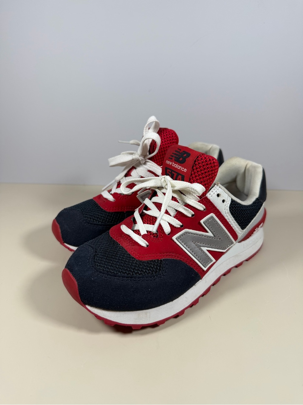 New Balance Kids Red, Navy & White Athletic Sneakers